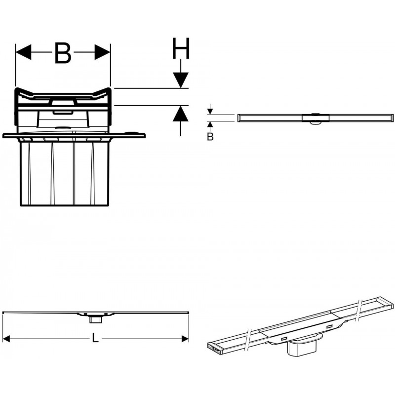 Geberit CleanLine 20 Duschrinne 30 160 cm Edelstahl gebürstet 154 453 KS 1