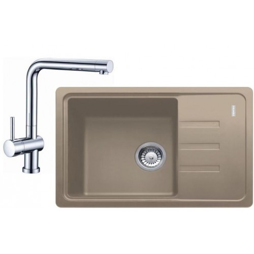 Franke SET G116 Granite sink BSG 611-62 Kaschmir Saôm Chromium, 114.0510.433