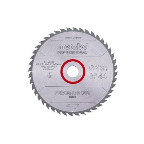 Metabo Sägeblatt „Präzisionsschnitt Holz – Profi“, 235x30, Z44 WZ 15° 628494000