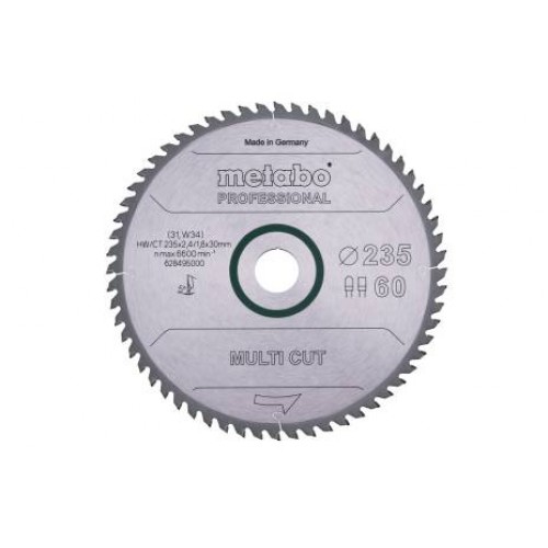 Metabo Sägeblatt „multi cut – professional“, 235x30, Z60 FZ/TZ 5° 628495000