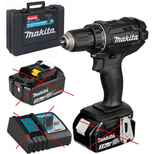 Makita DDF482RFEB Akku-Bohrschrauber Black Edition 2x Li-ion LXT 18V/3,0 Ah, Koffer