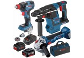 BOSCH Profi Werkzeugset: GBH 18V-26 + GDX 18V-200 C + GWS 18V-10 + Tasche 0615990M9F