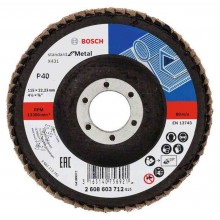 BOSCH Fächerschleifscheibe X431, Standard for Metal, 115 mm, 22,23 mm, 40 2608603712