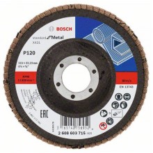 BOSCH Fächerschleifscheibe X431, Standard for Metal, 115 mm, 22,23 mm, 120 2608603715