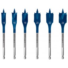 BOSCH EXPERT Self Cut Speed Flachfräsbohrer-Set, 14/16/18/20/22/24 mm, 6-tlg. 2608900332