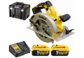 DeWALT DCS570P2-QW Akku-Kreissäge XR 18V (18V/2x5,0Ah/184mm) Tstak