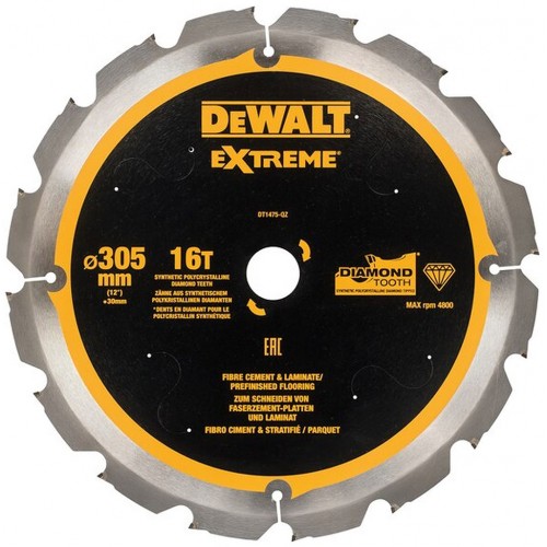 DeWALT DT1475-QZ Faserzement-Sägeblatt 305 x 30 mm 16Z