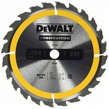 DeWALT DT1939-QZ Kreissägeblatt für Handkreissägen, 184 x 16 mm, 24WZ