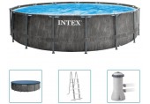 INTEX GREYWOOD PRISM FRAME PREMIUM POOLS Schwimmbad set 457 x 122 cm 26742NP