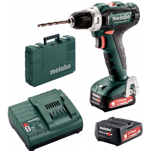 Metabo POWERMAXX BS 12 Akku-Bohrschrauber (12V/2x2,0Ah) MetaBox 601036500