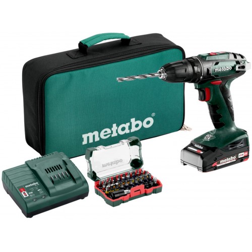 Metabo BS 18 Set Akku-Bohrschrauber (48Nm/18V/1x2,0Ah) Beutel 602207580