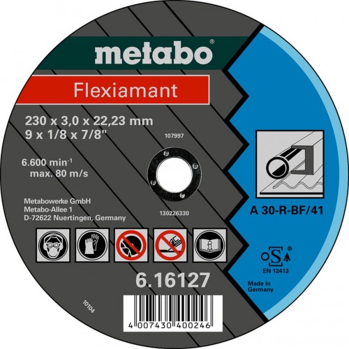 Metabo Flexiamant 125x2,5x22,23 Stahl, Trennscheibe, gekröpfte 616310000