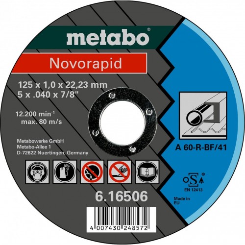 Metabo Novorapid Stahl Trennscheibe 125 x 1,0 x 22,23 mm, 616506000