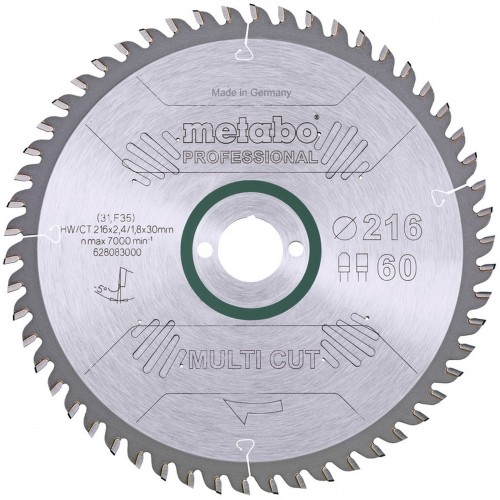 Metabo "Multi Cut Professional" Kreissägeblatt 216x30, Z60 FZ/TZ, 5 ° NEG. 628083000