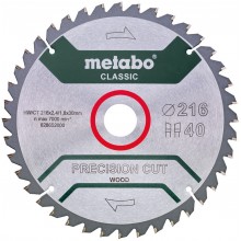 Metabo Sägeblatt Classic 216x30 Z40 WZ 5 ° NEG / B 628652000