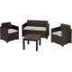 ALLIBERT ALABAMA Lounge-Set 4-tlg., Rattanoptik, braun/beige 17199240