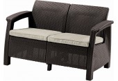 ALLIBERT CORFU LOVE SEAT 2-Sitzer Sofa, 128 x 70 x 79cm, braun/beige 17197359