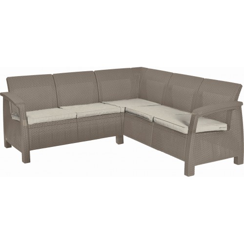 ALLIBERT CORFU RELAX Ecksofa, 190 x 190 x 79 cm, cappuccino/beige 17208435