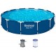 BESTWAY Steel Pro Frame Pool 396 x 84 cm, Set mit Filterpumpe 5612E