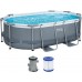 BESTWAY Power Steel Frame Pool 305 x 200 x 84 cm, Set mit Filterpumpe 5614A