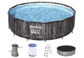 BESTWAY Steel Pro Max Frame Pool Komplett-Set 427 x 107 cm, mit Filterpumpe 5614Z