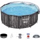 BESTWAY Steel Pro Max Frame Pool Set 366 x 122 cm, mit Filterpumpe + Verdeck 5619K