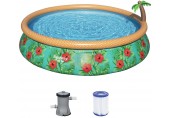 BESTWAY Fast Set Aufstellpool-Set 457 x 84 cm, mit Wassersprinkler und Filterpumpe 57416