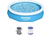 BESTWAY Fast Set Aufstellpool-Set 305 x 66 cm, mit Filterpumpe, blau 57458