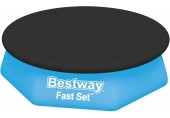 BESTWAY PVC-Abdeckplane 220 cm, für Fast Set Pools mit 244 cm, schwarz 58032