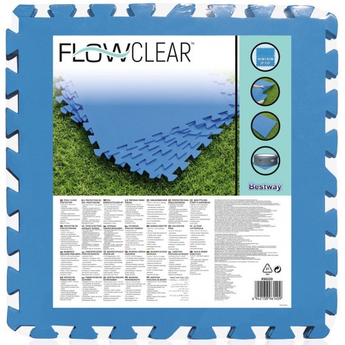 BESTWAY Flowclear Pool-Bodenschutzfliesen-Set, 9 Stück á 50 x 50 cm, blau 58220