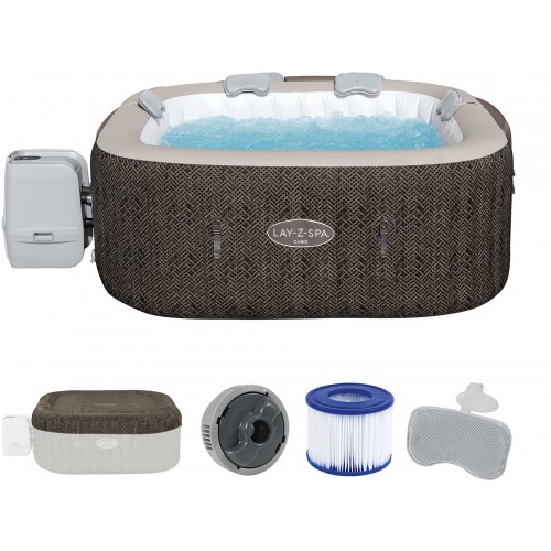 BESTWAY Lay-Z-Spa Cabo HydroJet Energiespar-Whirlpool, 180 x 180 x 71 cm, 6 Personen 6001R