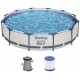 BESTWAY Steel Pro Max Frame Pool 366 x 76 cm, Set mit Filterpumpe 56416