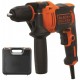 Black & Decker BEH710K-QS Schlagbohrmaschine, Rechts-/Linkslauf, 710W , 4 Bohrer, Koffer