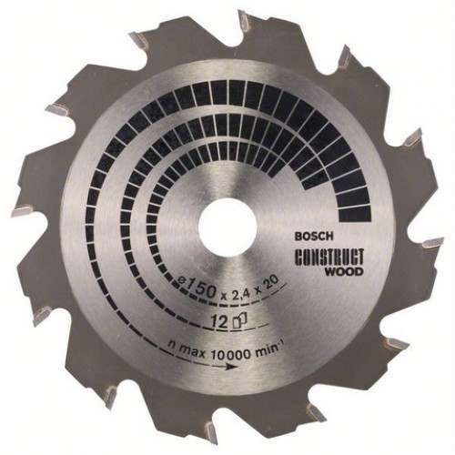 Bosch Kreissägeblatt Construct Wood, 150 x 20/16 x 2,4 mm, 12