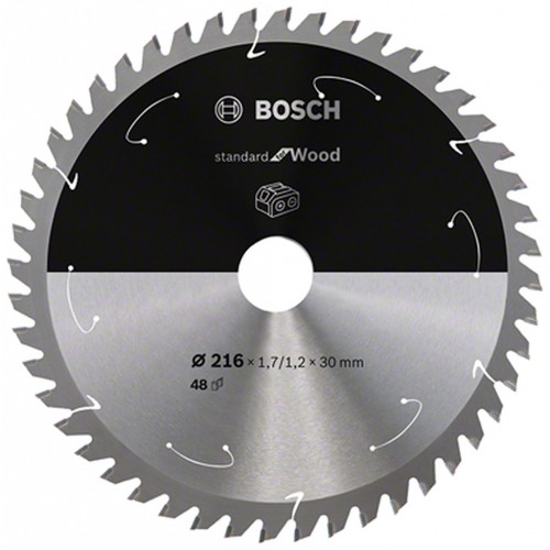 BOSCH Standard for Wood Akku-Kreissägeblatt, 216 × 1,7 / 1,2 × 30 T48, 2608837723