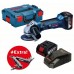 BOSCH GWS 18-125 V-LI, 2 x 4,0Ah, Winkelschleifer, L-Boxx + Swiss Peak, 060193A30B