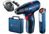 BOSCH Akku-Bochrschrauber mit Akku-Lampe GSR 120-LI + GLI, 12V 2x2.0Ah 06019G8004