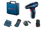 BOSCH GSR 120-LI Akku-Bohrschrauber mit Zubehör, 2x 12V 2.0Ah 06019G8002