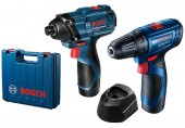 BOSCH Set: GSR 120-LI + GDR 120-LI +2x GBA 12V 2.0Ah + GAL 1210 CV 06019G8023