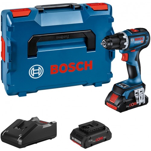 BOSCH GSR 18V-90 C PROFESSIONAL Akku-Bohrschrauber, L-BOXX, 2× 4,0 Ah 06019K6005