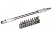 BOSCH Bit Set, 11-teilig, mit flexibler Verlängerung aus Metall, 200 mm 2608522376