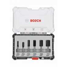 BOSCH Fräser-Set, 6-teiliges Nutfräser-Set, 8-mm-Schaft 2607017466