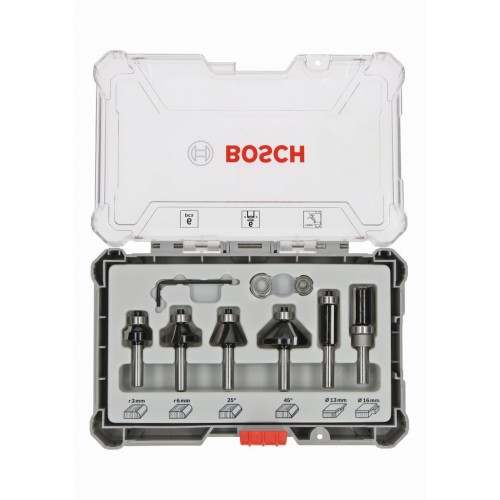 BOSCH 6-teiliges Rand- und Kantenfräser-Set, 6-mm-Schaft 2607017468