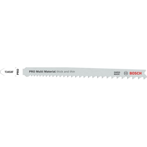 BOSCH PRO Multi Material thick and thin T345XF Stichsägeblatt, 132 mm, 3-tlg. 2608634993