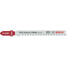 BOSCH PRO Plastics PMMA clean T102BF Stichsägeblatt, 92 mm, 5-tlg. 2608636781