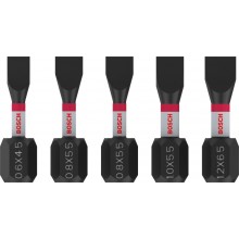 BOSCH PRO Slotted Impact Bit Set, SL4.5, SL5.5(x2), SL5.5, SL6.5, 25 mm, 5-tlg. 2608521U60