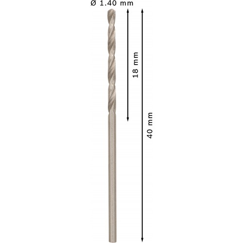 BOSCH PRO Metal HSS-G Spiralbohrer, 1,4 x 18 x 40 mm, 10-tlg. 2608585470