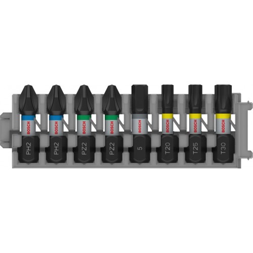 BOSCH PRO Impact Schrauberbit Set, PH2(x2); PZ2(x2); H5; T20; T25; T30, 25 mm, 8-tlg.