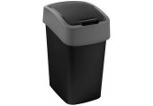 CURVER FLIP BIN 10L Abfallbehälter 35 x 18,9 x 23,5 cm schwarz/silber 02170-Y09