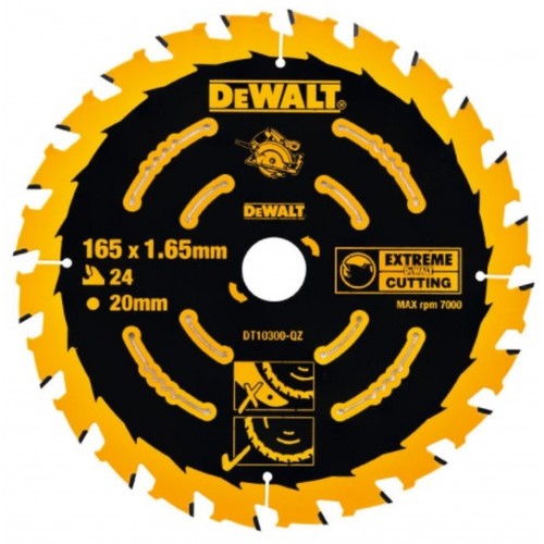 DeWALT DT10300-QZ Kreissägeblatt Handkreissäge 165 x 20 mm 24WZ